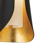 Rhys Wall Sconce 21", Matte Black and Gold Leaf