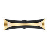 Rhys Wall Sconce 21", Matte Black and Gold Leaf
