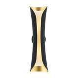 Rhys Wall Sconce 21", Matte Black and Gold Leaf
