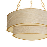 Delphina Two-Tier Chandelier 35", Gold Leaf and Natural Rope