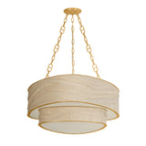 Delphina Two-Tier Chandelier 35", Gold Leaf and Natural Rope