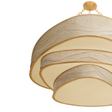 Delphina Three-Tier Chandelier 52", Gold Leaf and Natural Rope