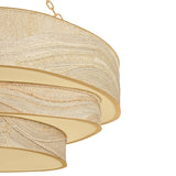 Delphina Three-Tier Chandelier 52", Gold Leaf and Natural Rope