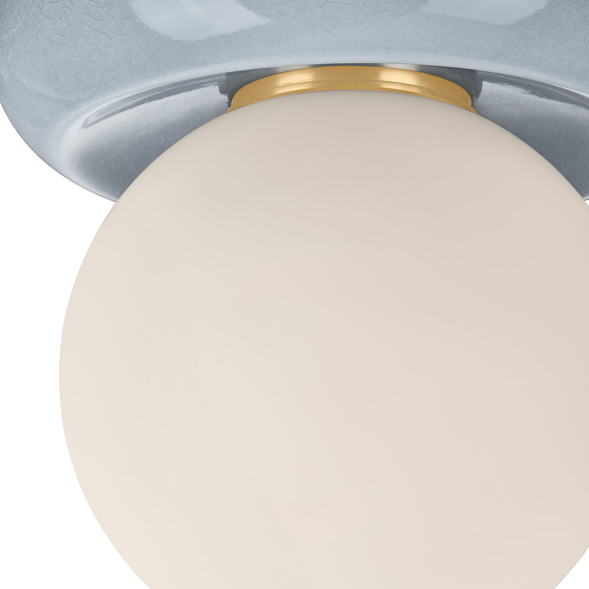 Coburn Flush Mount 9", Light Blue Crackle and Opal Glass