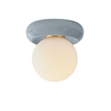 Coburn Flush Mount 9", Light Blue Crackle and Opal Glass
