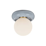 Coburn Flush Mount 9", Light Blue Crackle and Opal Glass