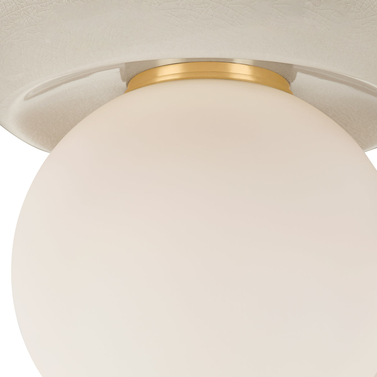 Coburn Flush Mount 9", Off-White Crackle and Opal Glass