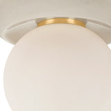 Coburn Flush Mount 9", Off-White Crackle and Opal Glass