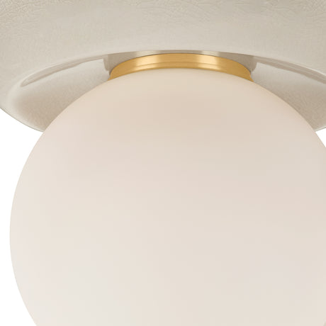 Coburn Flush Mount 9", Off-White Crackle and Opal Glass