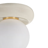 Coburn Flush Mount 9", Off-White Crackle and Opal Glass