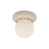 Coburn Flush Mount 9", Off-White Crackle and Opal Glass