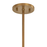 Gwenneth Medium Pendant 17", Patina Brass and Rattan