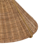 Gwenneth Medium Pendant 17", Patina Brass and Rattan