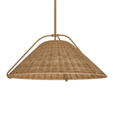 Gwenneth Large Pendant 25", Patina Brass and Rattan