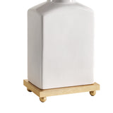 Hallie Table Lamp 17", White Glaze with White Shade