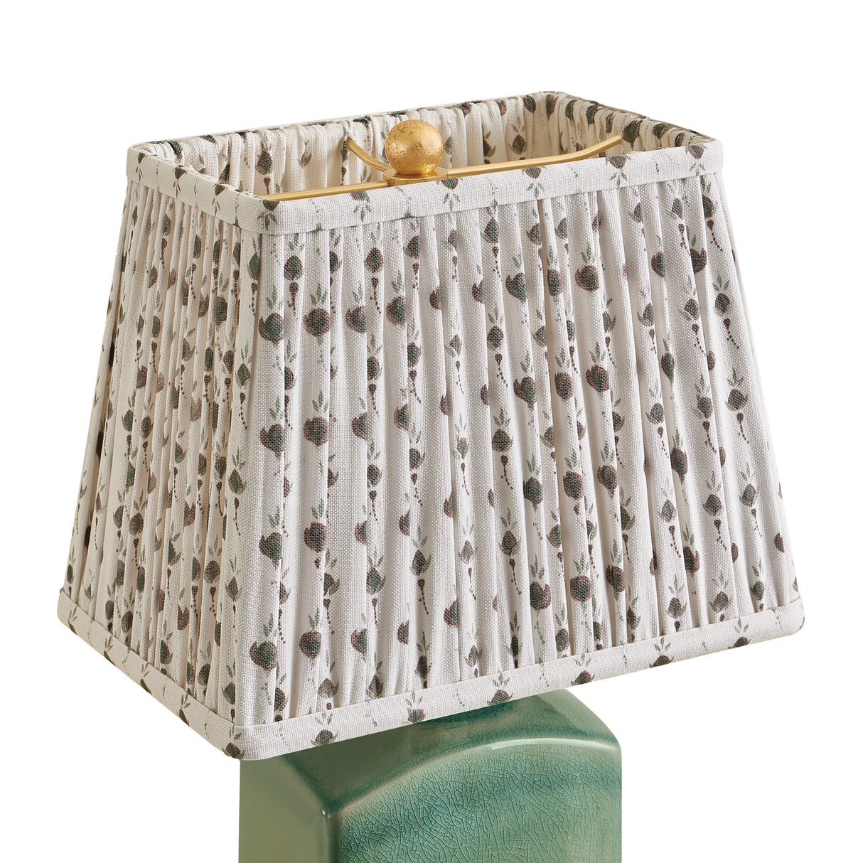 Hallie Table Lamp 17", Jade Glaze with Primrose Printed Shade