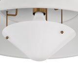 Rey Large Semi-Flush Mount 21", White and Patina Brass