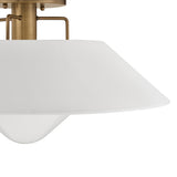 Rey Large Semi-Flush Mount 21", White and Patina Brass