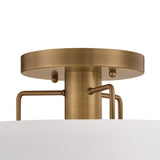 Rey Large Semi-Flush Mount 21", White and Patina Brass
