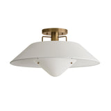 Rey Large Semi-Flush Mount 21", White and Patina Brass