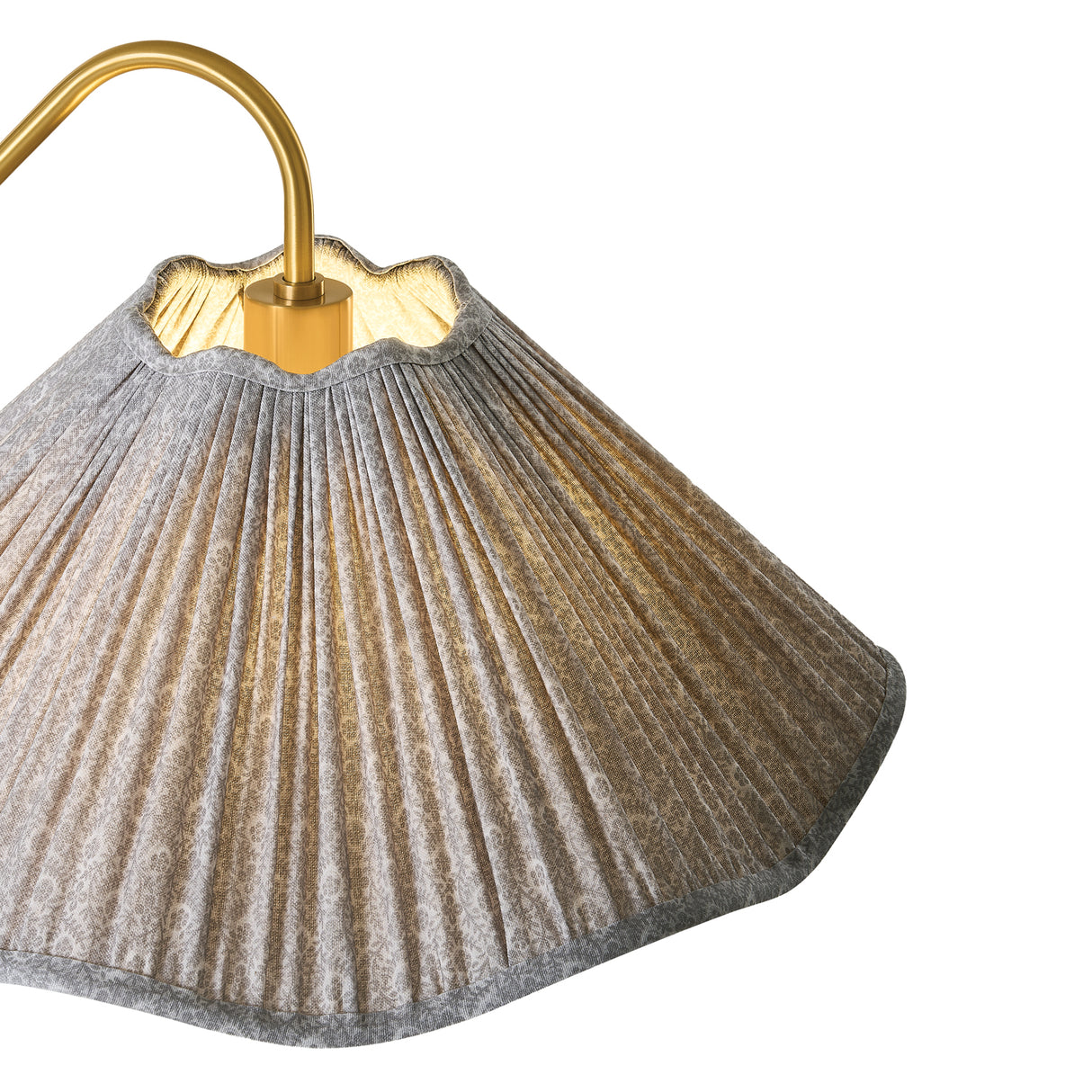 Fiona Floor Lamp 60", Aged Brass and Taupe Printed Shade
