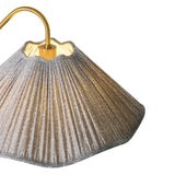 Fiona Floor Lamp 60", Aged Brass and Taupe Printed Shade