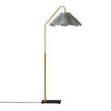 Fiona Floor Lamp 60", Aged Brass and Taupe Printed Shade