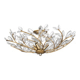 Esme Semi-Flush 22", Soft Brass and Clear Glass