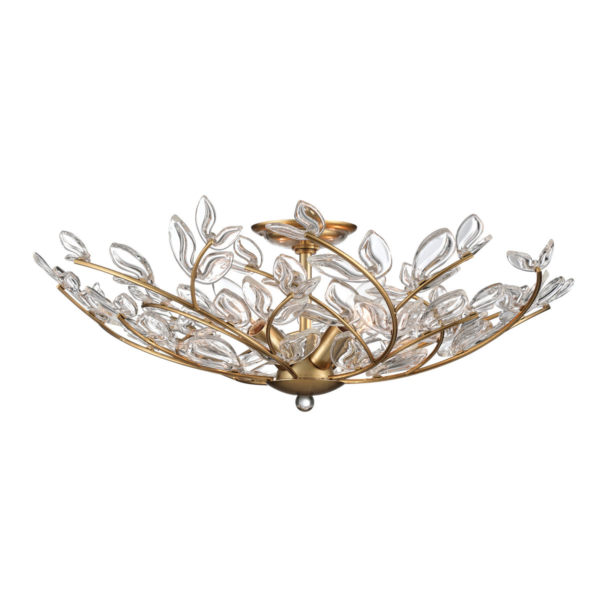Esme Semi-Flush 22", Soft Brass and Clear Glass