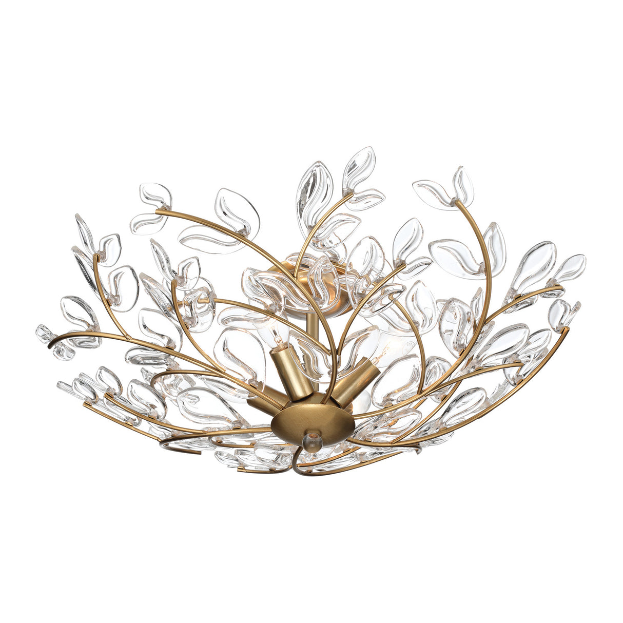 Esme Semi-Flush 22", Soft Brass and Clear Glass