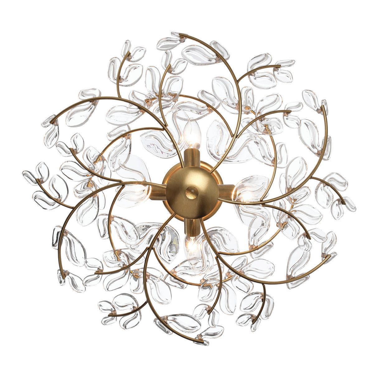 Esme Semi-Flush 22", Soft Brass and Clear Glass