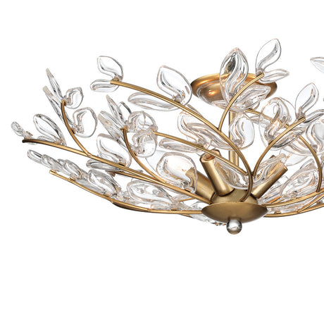 Esme Semi-Flush 22", Soft Brass and Clear Glass