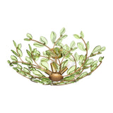 Esme Semi-Flush 22", Soft Brass and Green Glass