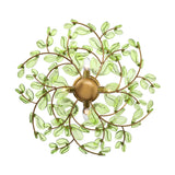 Esme Semi-Flush 22", Soft Brass and Green Glass
