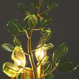 Esme Wall Sconce 19", Soft Brass and Green Glass