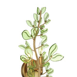 Esme Wall Sconce 19", Soft Brass and Green Glass