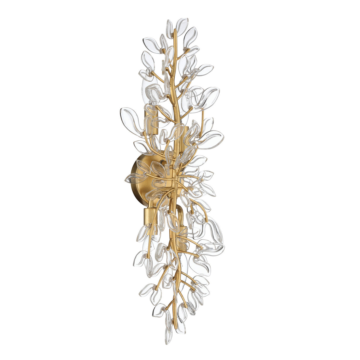 Esme Wall Sconce 24", Soft Brass and Clear Glass