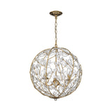 Esme Pendant 17", Soft Brass and Clear Glass