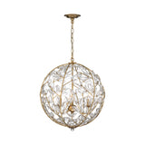 Esme Pendant 17", Soft Brass and Clear Glass