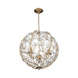 Esme Pendant 17", Soft Brass and Clear Glass