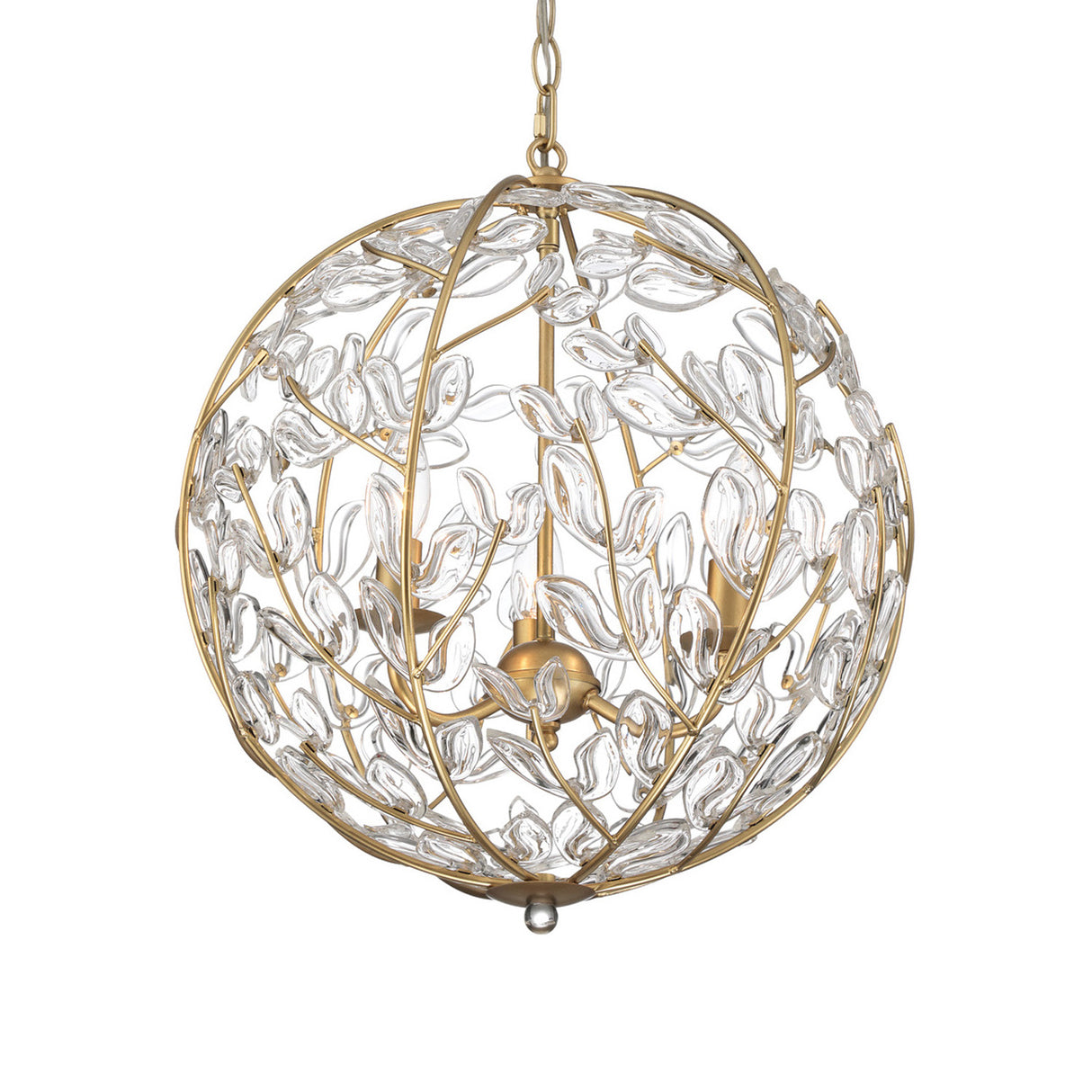 Esme Pendant 17", Soft Brass and Clear Glass