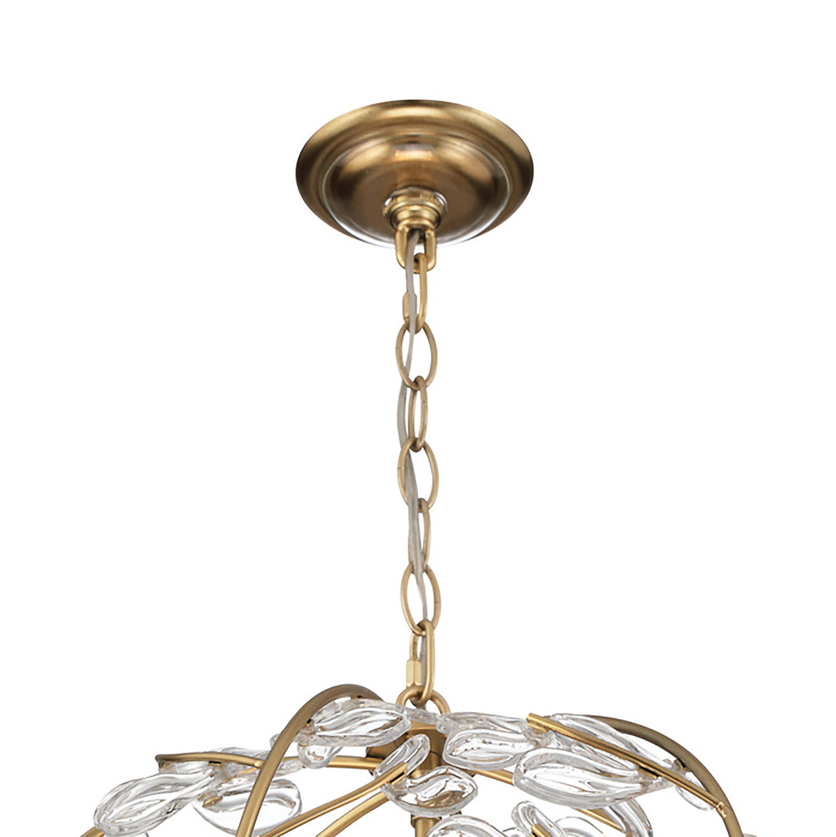 Esme Pendant 17", Soft Brass and Clear Glass