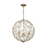 Esme Pendant 17", Soft Brass and Clear Glass