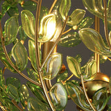 Esme Pendant 17", Soft Brass and Green Glass