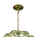 Esme Pendant 17", Soft Brass and Green Glass