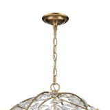 Esme Pendant 21", Soft Brass and Clear Glass