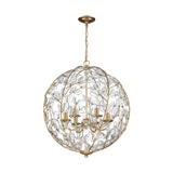 Esme Pendant 21", Soft Brass and Clear Glass
