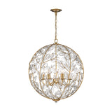Esme Pendant 21", Soft Brass and Clear Glass
