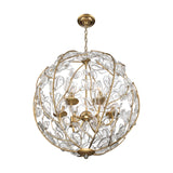 Esme Pendant 21", Soft Brass and Clear Glass