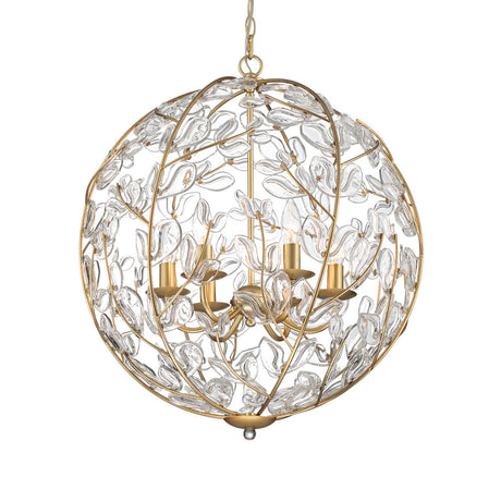 Esme Pendant 21", Soft Brass and Clear Glass